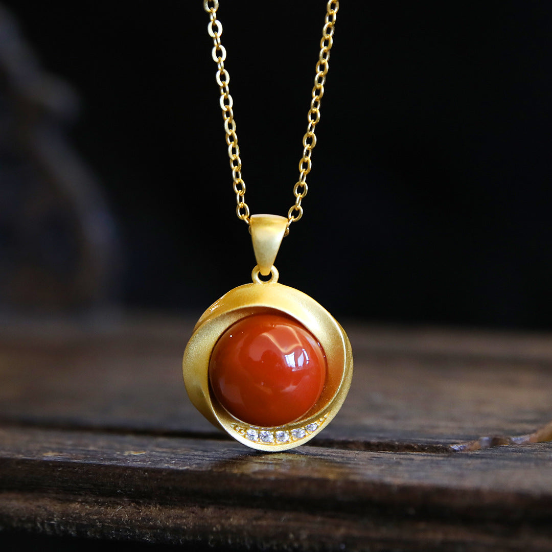 Noxypera Natural Red Agate Necklace