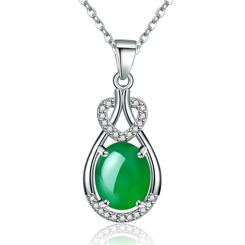 Noxypera Vintage Chalcedony Agate Necklace Pendant