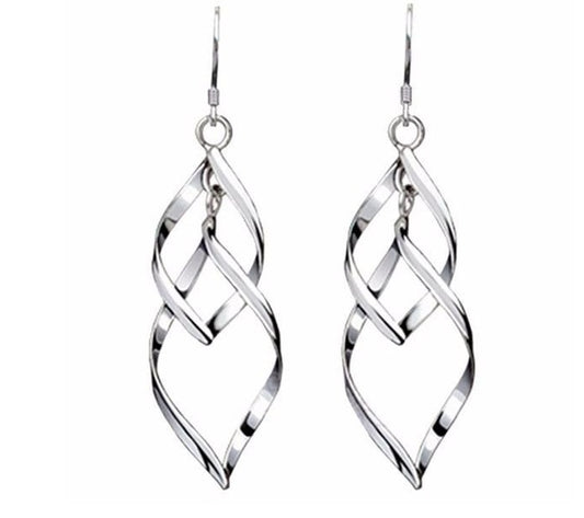 Noxypera Silver Drop Leaf Earring