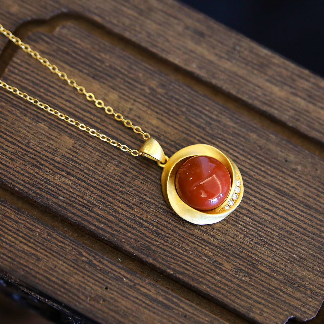 Noxypera Natural Red Agate Necklace