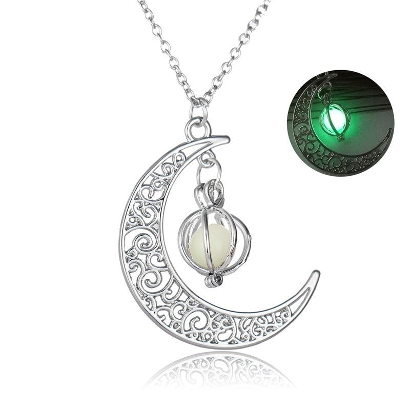 Noxypera Moon Natural Glowing Luminous Healing Stone Necklace