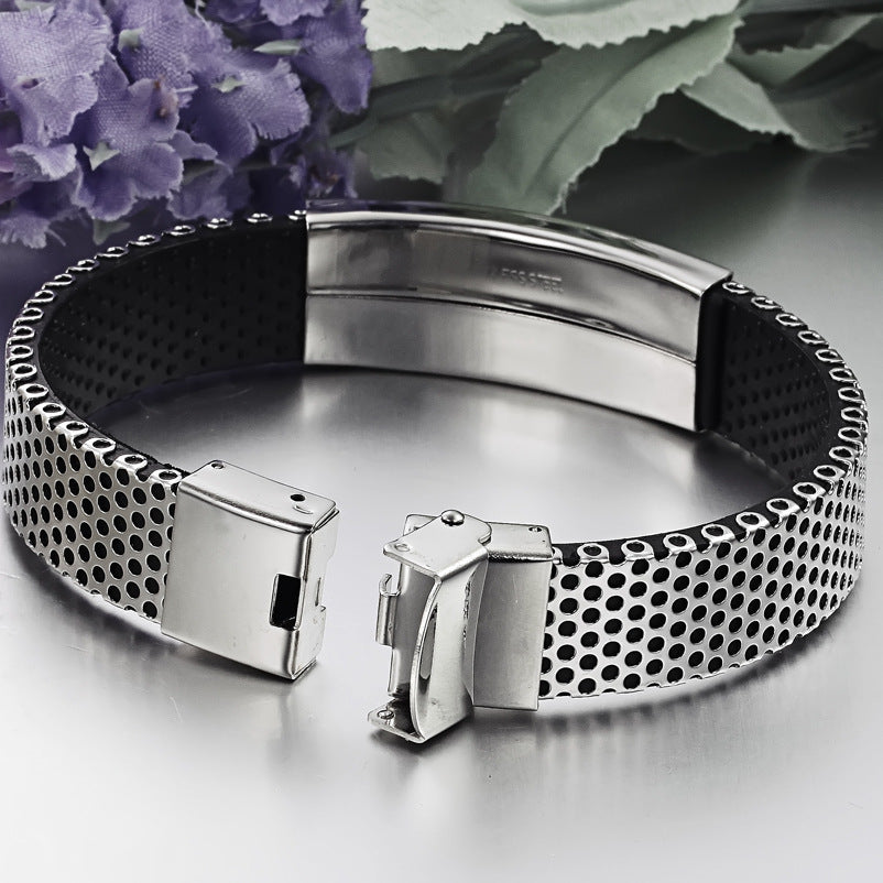 Noxypera Titanium Leather Men's Bracelet