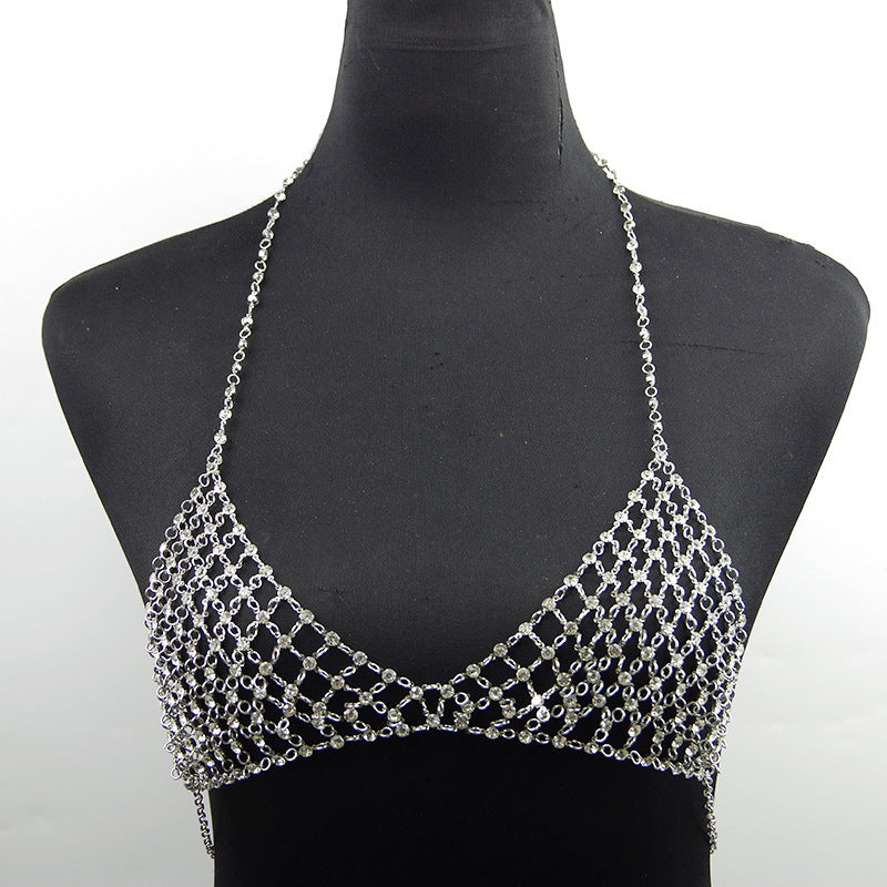 Noxypera Leisure Nightclub Body Chains Artificial Diamond Chest Necklace