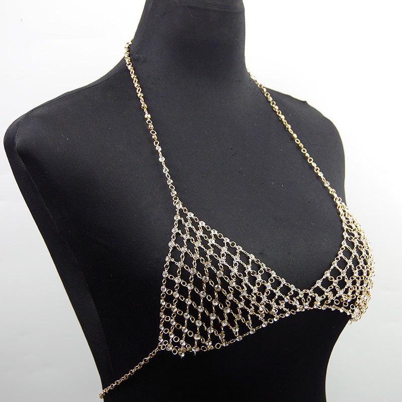 Noxypera Leisure Nightclub Body Chains Artificial Diamond Chest Necklace