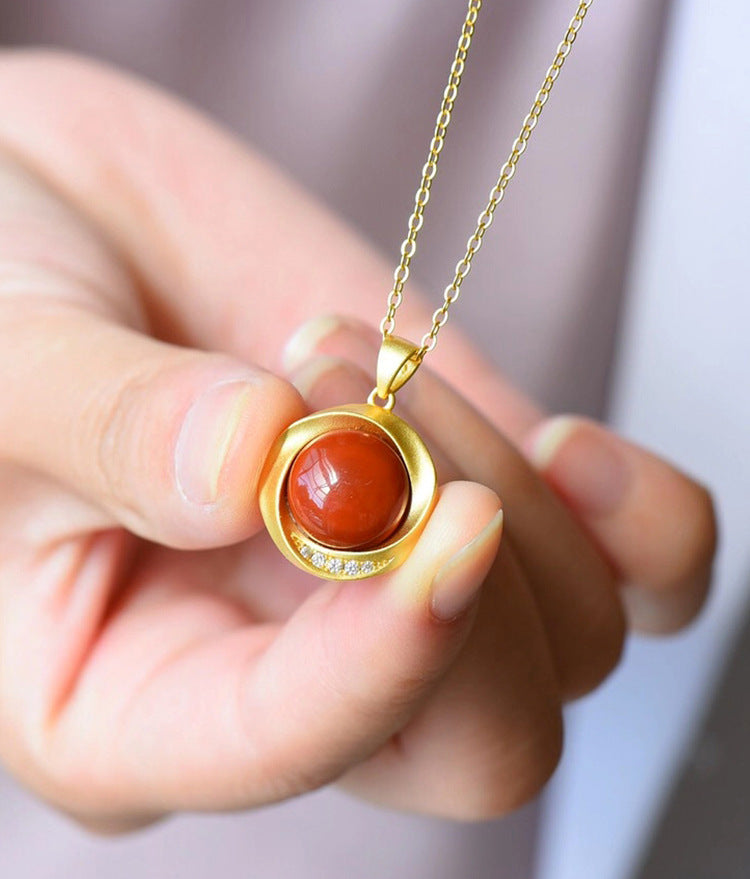 Noxypera Natural Red Agate Necklace