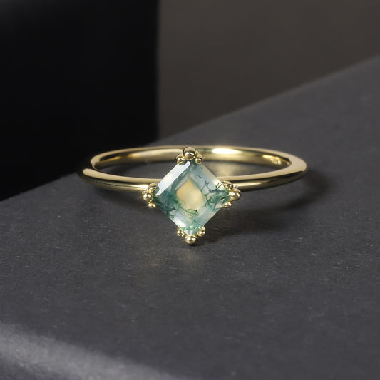 Noxypera Natural Aquatic Agate Ring