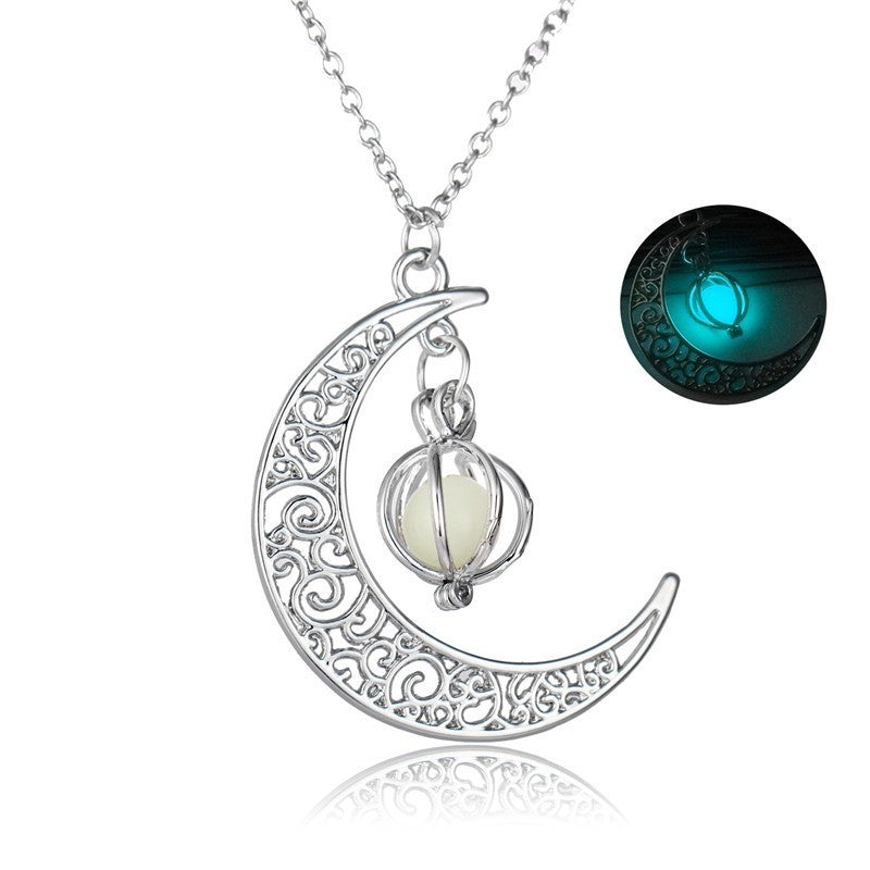 Noxypera Moon Natural Glowing Luminous Healing Stone Necklace