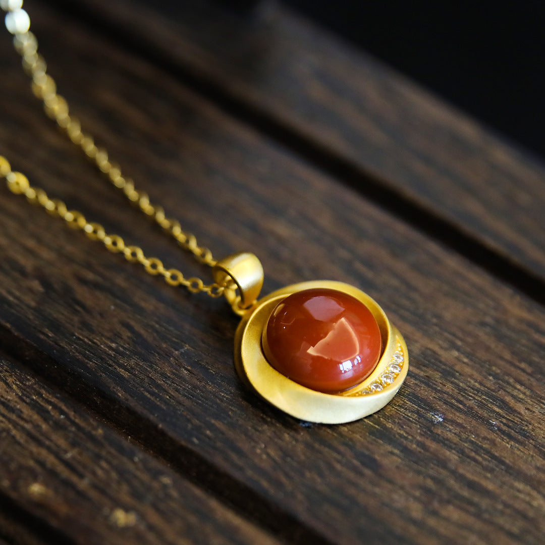 Noxypera Natural Red Agate Necklace