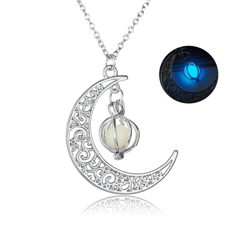Noxypera Moon Natural Glowing Luminous Healing Stone Necklace
