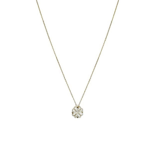 Noxypera Magnetic Folding Heart Shaped Four Leaf Clover Pendant Necklace