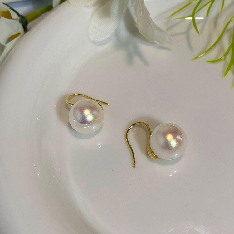 Noxypera 18K Thick Gold-Plated Pearl Earrings