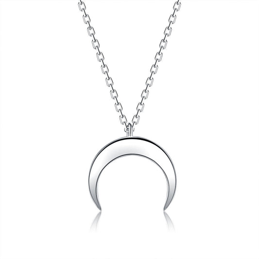 Noxypera Sterling Silver Moon Pendant Necklace