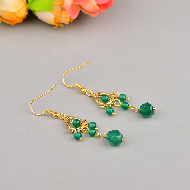 Noxypera Green Agate Earrings