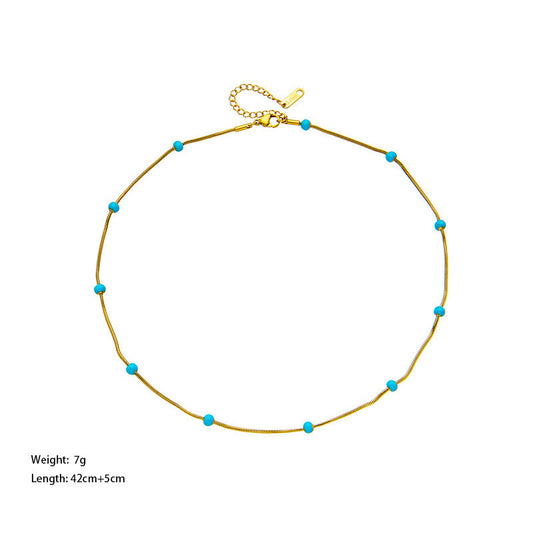 Noxypera Titanium Steel Ball Drop Glaze Necklace