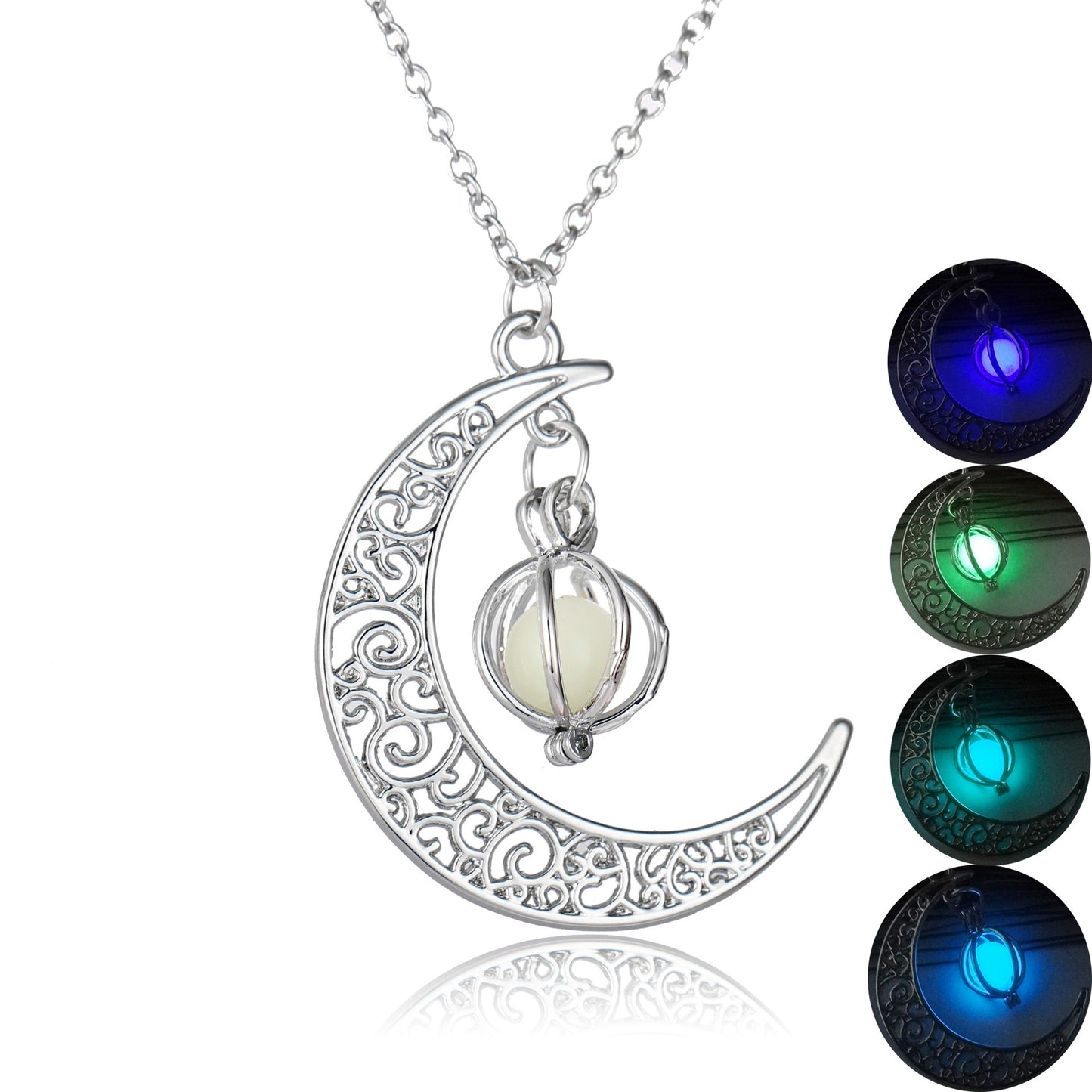 Noxypera Moon Natural Glowing Luminous Healing Stone Necklace