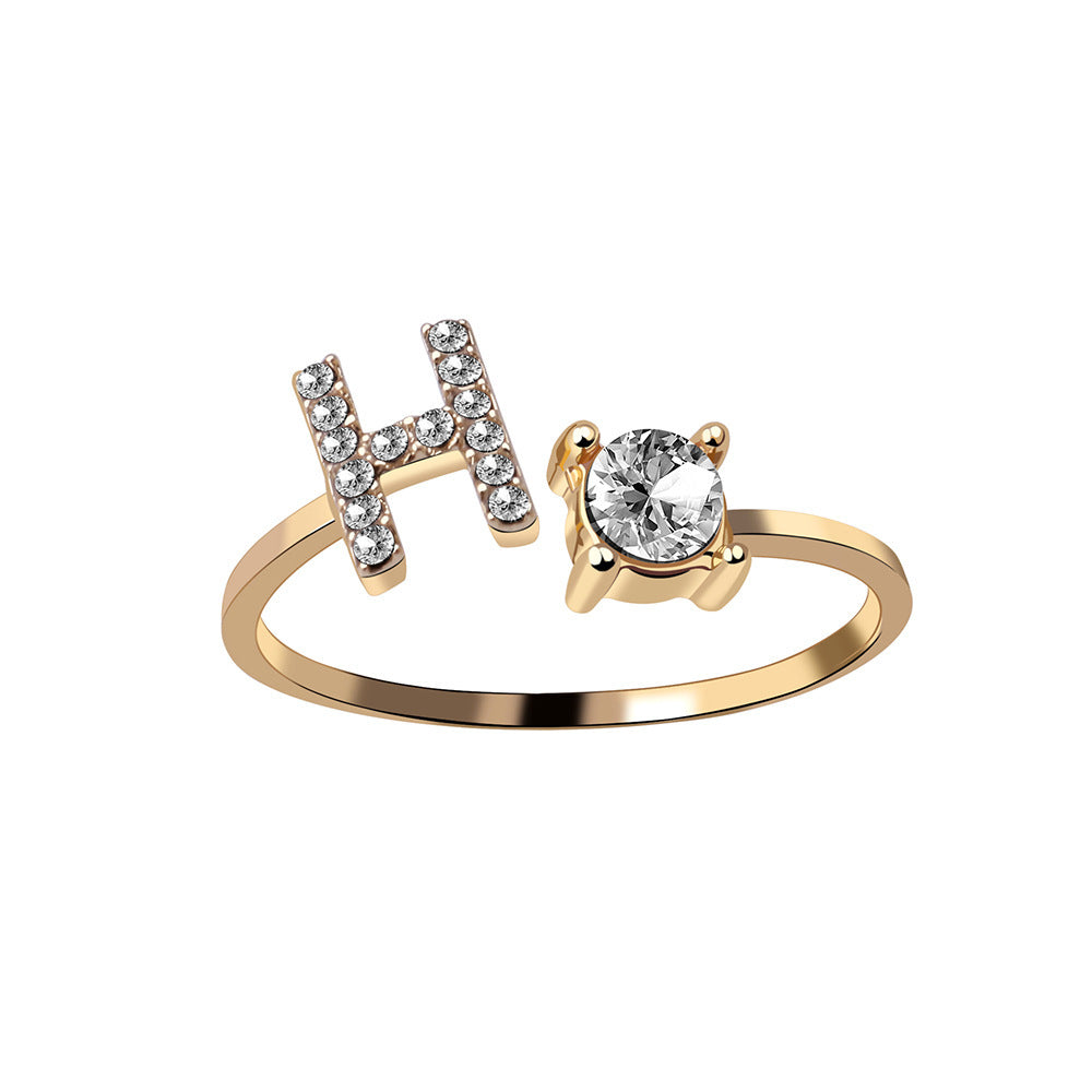 Noxypera Adjustable 26 Initial Letter Ring