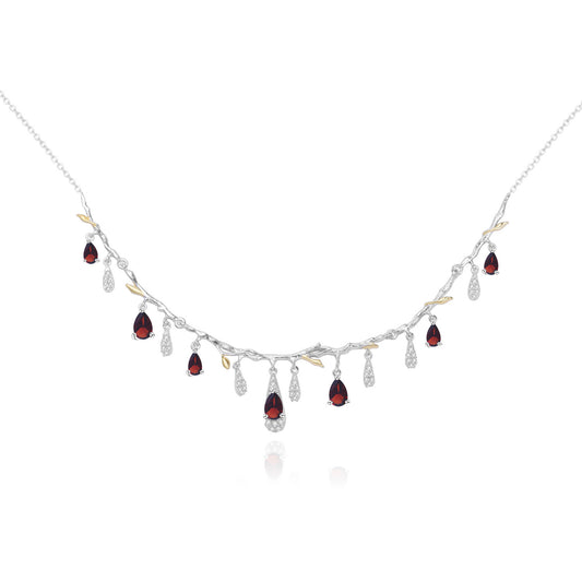 Noxypera S925 Silver Natural Topaz Necklace