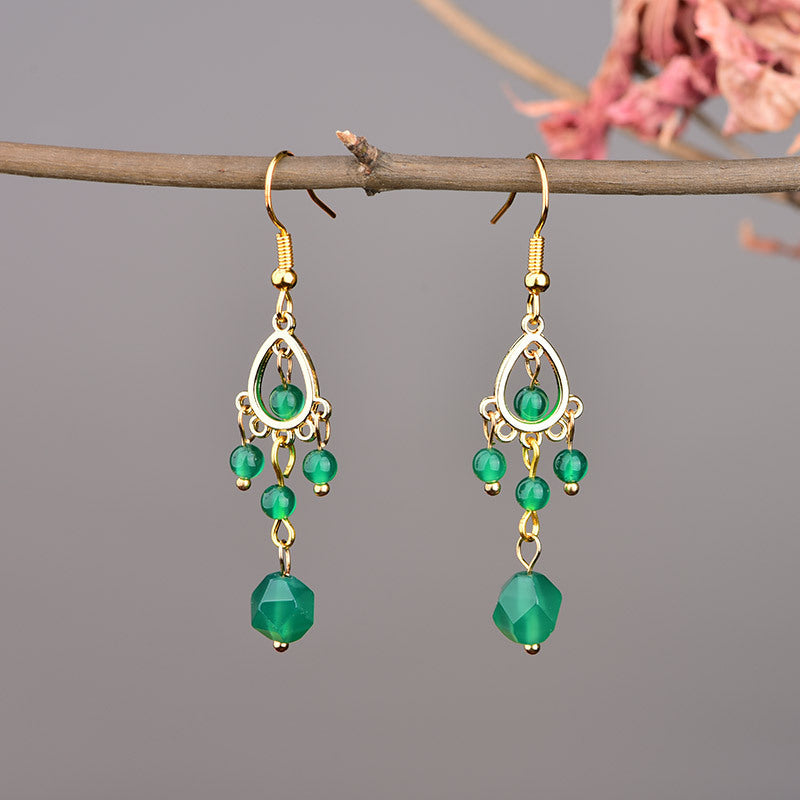 Noxypera Green Agate Earrings
